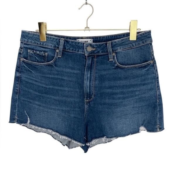 Paige NWT Margot Raw Hem Distressed Denim Shorts Indigo Size 26 - Picture 6 of 8